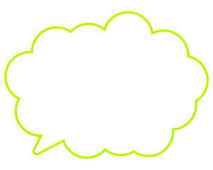 シンプルなカラー線の吹き出し　丸みのある雲形