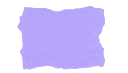 torn purple paper on transparent background