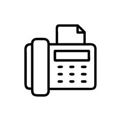 Fax machine outline with paper emerging