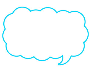シンプルなカラー線の吹き出し　細長い雲形