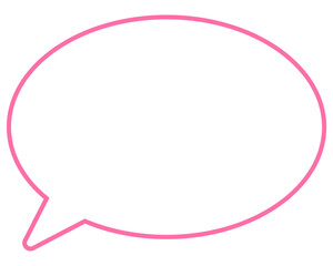 シンプルなカラー線の吹き出し　丸形