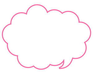 シンプルなカラー線の吹き出し　丸みのある雲形