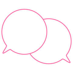 シンプルなカラー線の吹き出し　重なる会話