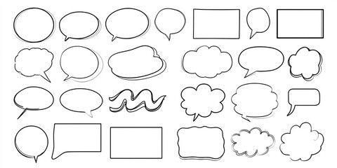 Obraz premium speech and thought bubble collection black outline