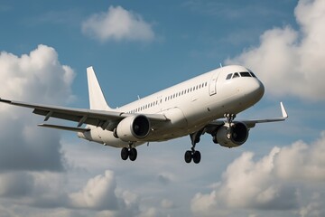 Obraz premium Airplane soaring through clouds.