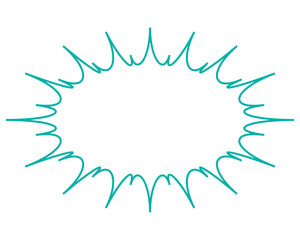 シンプルなカラー線の吹き出し　細長いギザギザした形