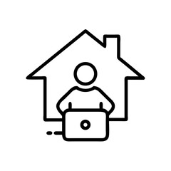 Person working on laptop at home