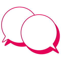 シンプルなカラー線の吹き出し　重なる会話