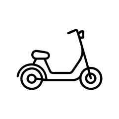 Line art scooter illustration in monochrome style