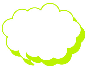 シンプルなカラー線の吹き出し　丸みのある雲形