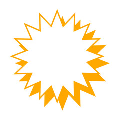 シンプルなカラー線の吹き出し　ギザギザした形