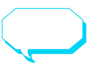 シンプルなカラー線の吹き出し　細長い八角形