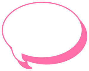 シンプルなカラー線の吹き出し　丸形