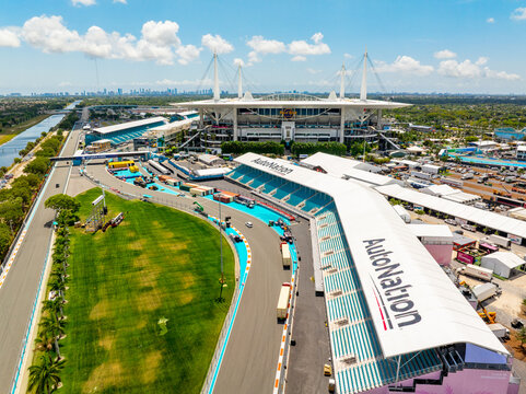 Miami Hard Rock Stadium Autonation Grand Prix Formula 1 aerial photo