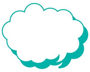 シンプルなカラー線の吹き出し　丸みのある雲形