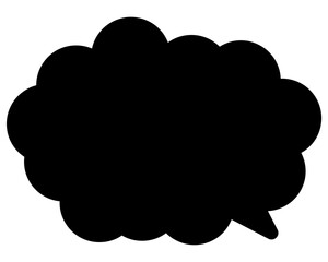 シンプルなカラーの吹き出し　丸みのある雲形