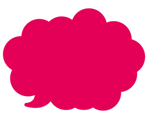 シンプルなカラーの吹き出し　丸みのある雲形