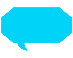 シンプルなカラーの吹き出し　細長い雲形