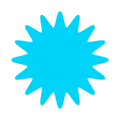 シンプルなカラーの吹き出し　丸みのあるギザギザした形