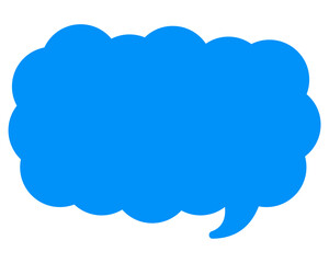 シンプルなカラーの吹き出し　細長い雲形