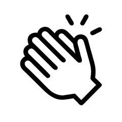Obraz premium Applause Icon – Clapping Hands for Recognition: Simple outline icon of a clapping hand, perfect for recognition, motivation, and celebration themes in business or education.