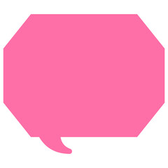 シンプルなカラーの吹き出し　角のある八角形