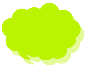 シンプルなカラーの吹き出し　丸みのある雲形