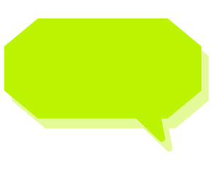 シンプルなカラーの吹き出し　細長い雲形