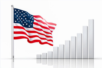 An illustration showing the rapid economic growth in the United States