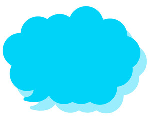 シンプルなカラーの吹き出し　丸みのある雲形