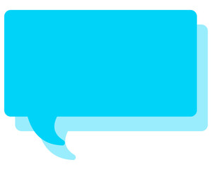 シンプルなカラーの吹き出し　四角形