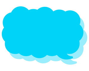 シンプルなカラーの吹き出し　細長い雲形