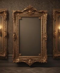 Intricate vintage frames on rich damask  Classic elegance , border, intricate, wallpaper