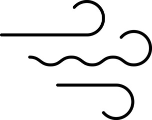 Wind stroke outline icon isolated on transparent background flat vector illustration. Air sign icon. Pixel perfect. Hand drawn Wind icon set. Blowing wind outline icons.