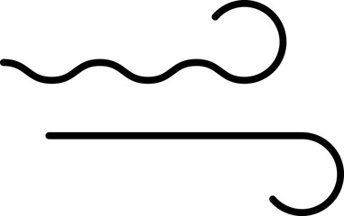 Wind stroke outline icon isolated on transparent background flat vector illustration. Air sign icon. Pixel perfect. Hand drawn Wind icon set. Blowing wind outline icons.