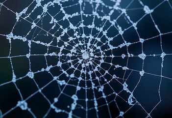 Obraz premium spider web with drops of water on it