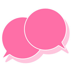 シンプルなカラーの吹き出し　重なる会話