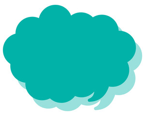 シンプルなカラーの吹き出し　丸みのある雲形