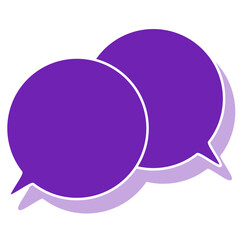 シンプルなカラーの吹き出し　重なる会話