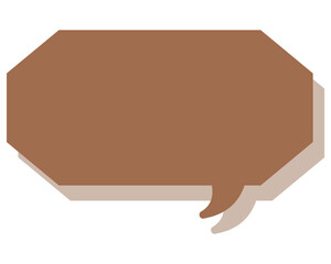 シンプルなカラーの吹き出し　細長い雲形