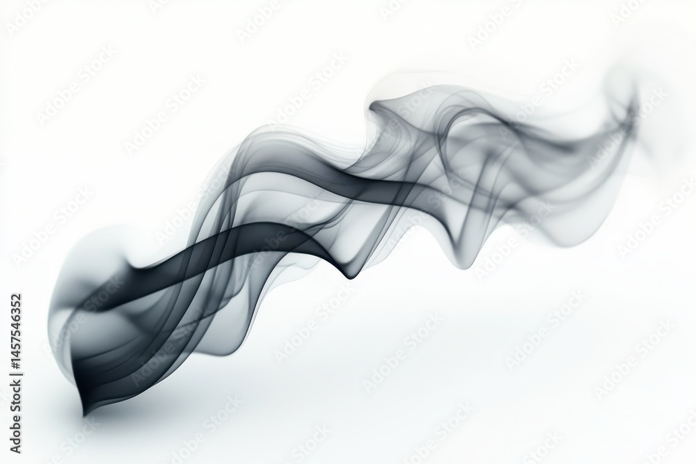 Poster elegant black smoke gracefully swirls against a light background creating an abstract art piece full