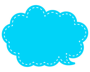 シンプルなカラーの吹き出し　丸みのある雲形