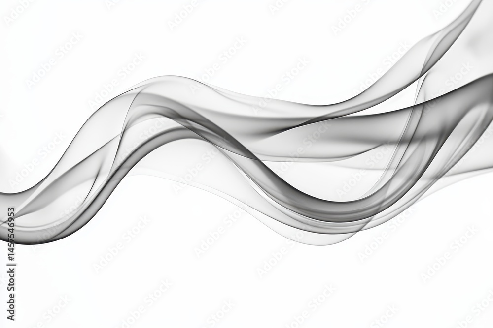Poster elegant black smoke gracefully swirls against a light background creating an abstract art piece full