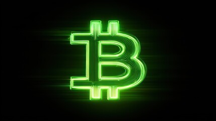 Obraz premium Glowing green digital currency symbol