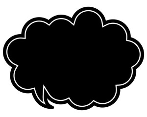 シンプルなカラーの吹き出し　丸みのある雲形