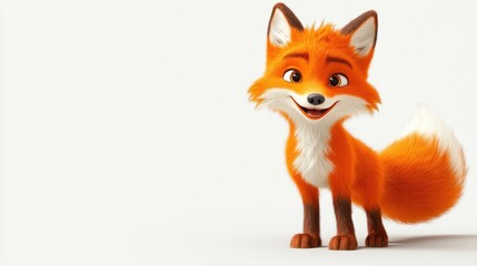 Obraz premium 3 d fox on white background