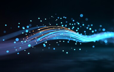Digital floating particles with soft gradient light trail