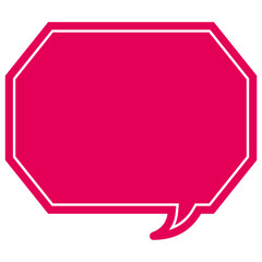 シンプルなカラーの吹き出し　角のある八角形