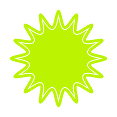 シンプルなカラーの吹き出し　丸みのあるギザギザした形