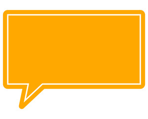 シンプルなカラーの吹き出し　四角形